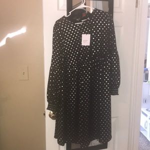 Maternity black (with gold dots) ASOS dress